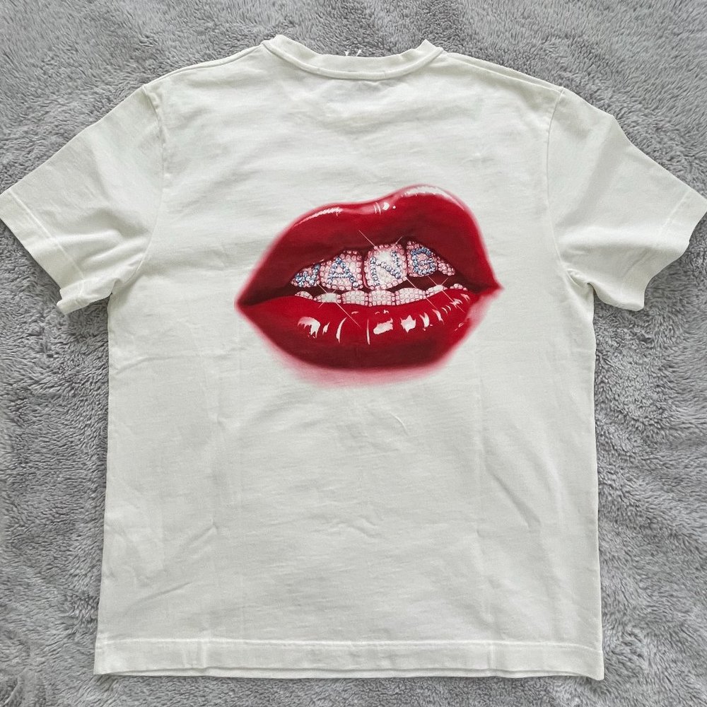 ALEXANDER WANG Oversized Crystal Embellished Printed Cotton Women T-Shirt Size:L
